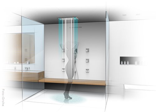 Mit einem Duschhimmel wird der Gang unter die Dusche zum reinen Wellness-Vergnügen. Auch für kleinere Duschen werden Kompaktsysteme angeboten.